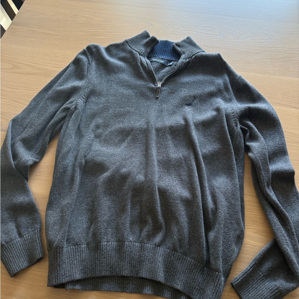 Nautica Men's Charcoal Zip-Up Sweater